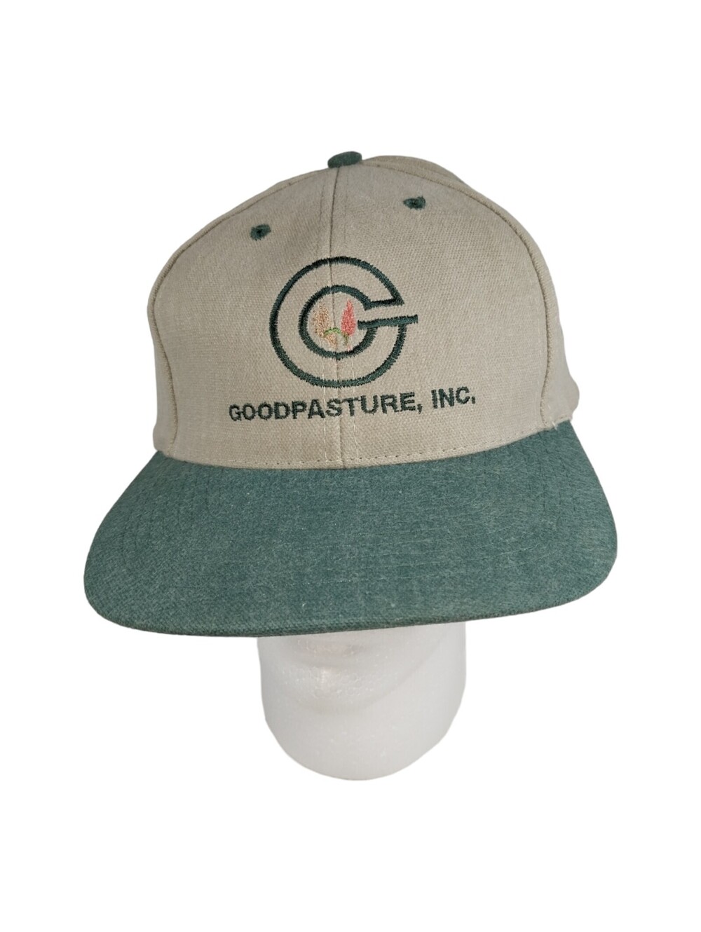 Goodpasture Inc Grain Texas Adjustable Hat Beige Green Agriculture Farming Cap